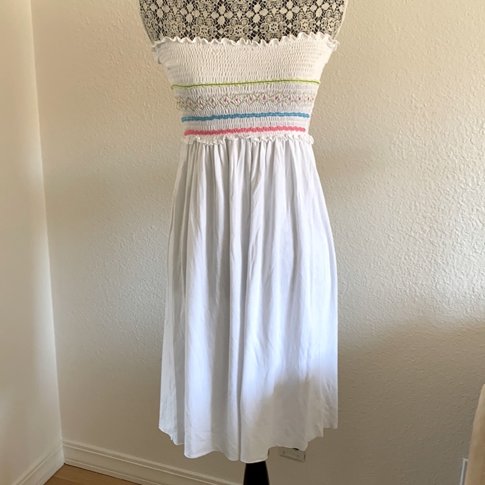 White tube top dress